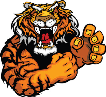 Clipart Illustration of a Tiger Mascot