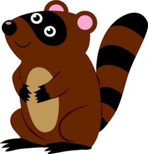 acclaim clipart: a male raccoon standing on its hind legs