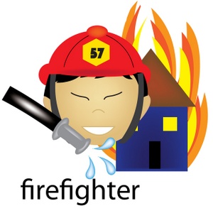 acclaim clipart: asian firefighter job icon