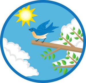 acclaim clipart: blue bird in the daytime