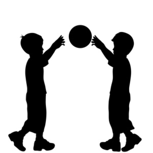 acclaim clipart: boys throwing a ball back and forth