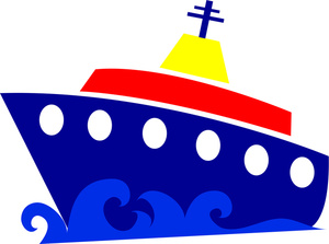 cartoon cruiseship on the high seas