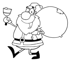 acclaim clipart: cartoon santa coloring page