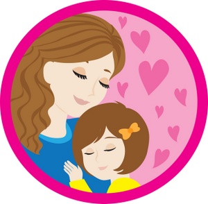 acclaim clipart: child a daughter hugging her mother