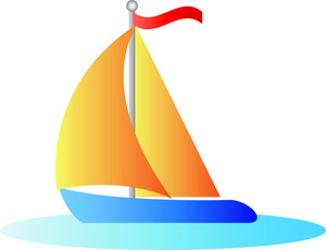 acclaim clipart: clip art illustration of a sailboat sailing on a lake