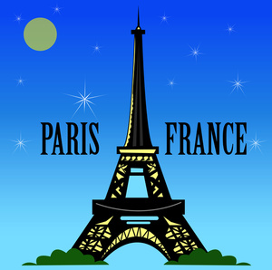 clip art illustration of the eiffel tower located in paris