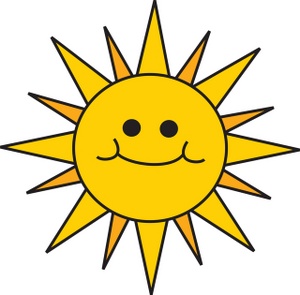 clipart illustration of a smiling sun