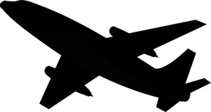 commercial airliner or airplane silhouette
