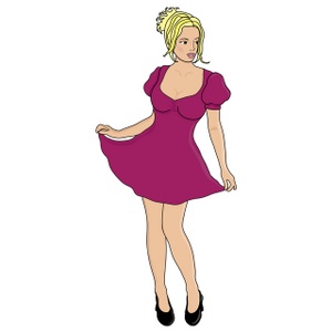acclaim clipart: cute girl wearing a party dress