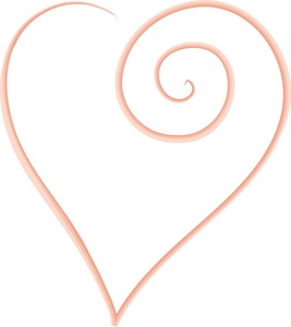 acclaim clipart: delicate scrolled heart graphic