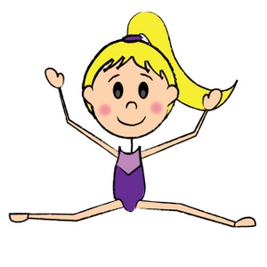 acclaim clipart: girl child gymnast doing the splits