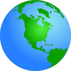 acclaim clipart: globe with north america at the center of the world