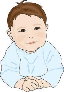 acclaim clipart: head and shoulders portrait of an infant baby