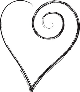 acclaim clipart: heart graphic with a handdrawn scrolled look