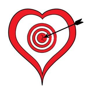 acclaim clipart: heart with a bullseye