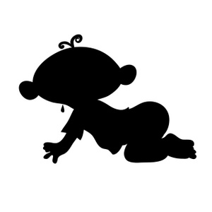 acclaim clipart: infant baby crawling silhouette
