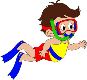 acclaim clipart: kid on vacation snorkeling
