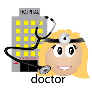 acclaim clipart: lady doctor occupation icon