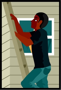 acclaim clipart: man climbing a ladder