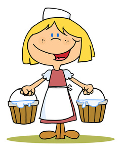 acclaim clipart: old english wench carrying pails of water
