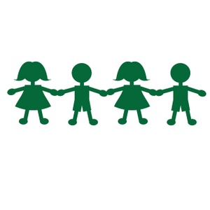 acclaim clipart: paper doll children boys and girls holding hands