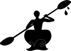 acclaim clipart: person paddling a canoe or kayak in silhouette