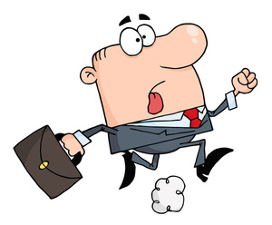 acclaim clipart: person running because hes late for work