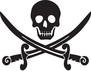 acclaim clipart: pirate skull with swords