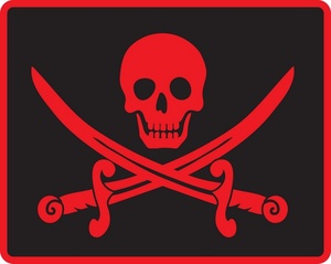 acclaim clipart: pirate skull with swords