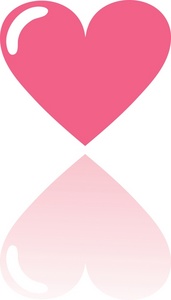 acclaim clipart: plain pink heart graphic with drop shadow