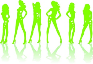 sexy girl in alluring poses silhouette graphic