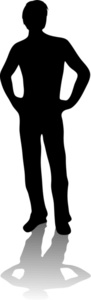 acclaim clipart: silhouette of a man