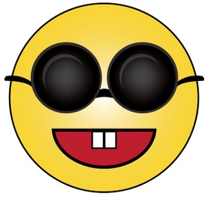 acclaim clipart: smiley face wearing sunglasses