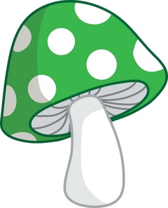acclaim clipart: spotted green toadstool or mushroom