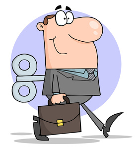 acclaim clipart: white collar office worker or employee dutifully heading to work