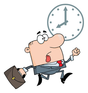 acclaim clipart: worker rushing to the office